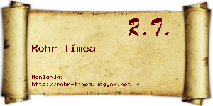 Rohr Tímea névjegykártya